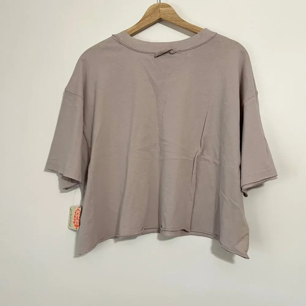 NWT Free People Movement Inspire Logo Tee in Oyster - Picture 5 of 5